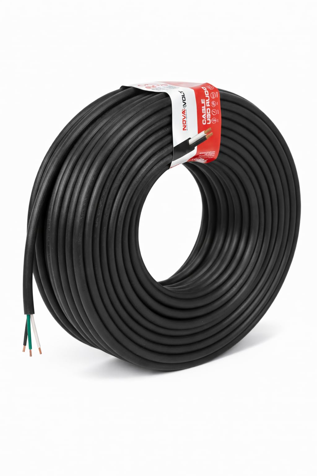 Rollo negro de cable de uso rudo Novavolt